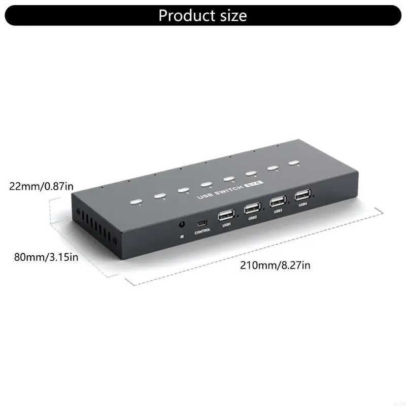 جهاز مشاركة الطباعة اليدوي H37B USB ثمانية أجهزة كمبيوتر تشارك 4 USB 8 في 4 Out Switching