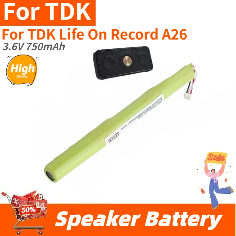 

High Quality 3.6V 750mAh Speaker Battery for TDK Life On Record A26 Brand New Replacement Battery