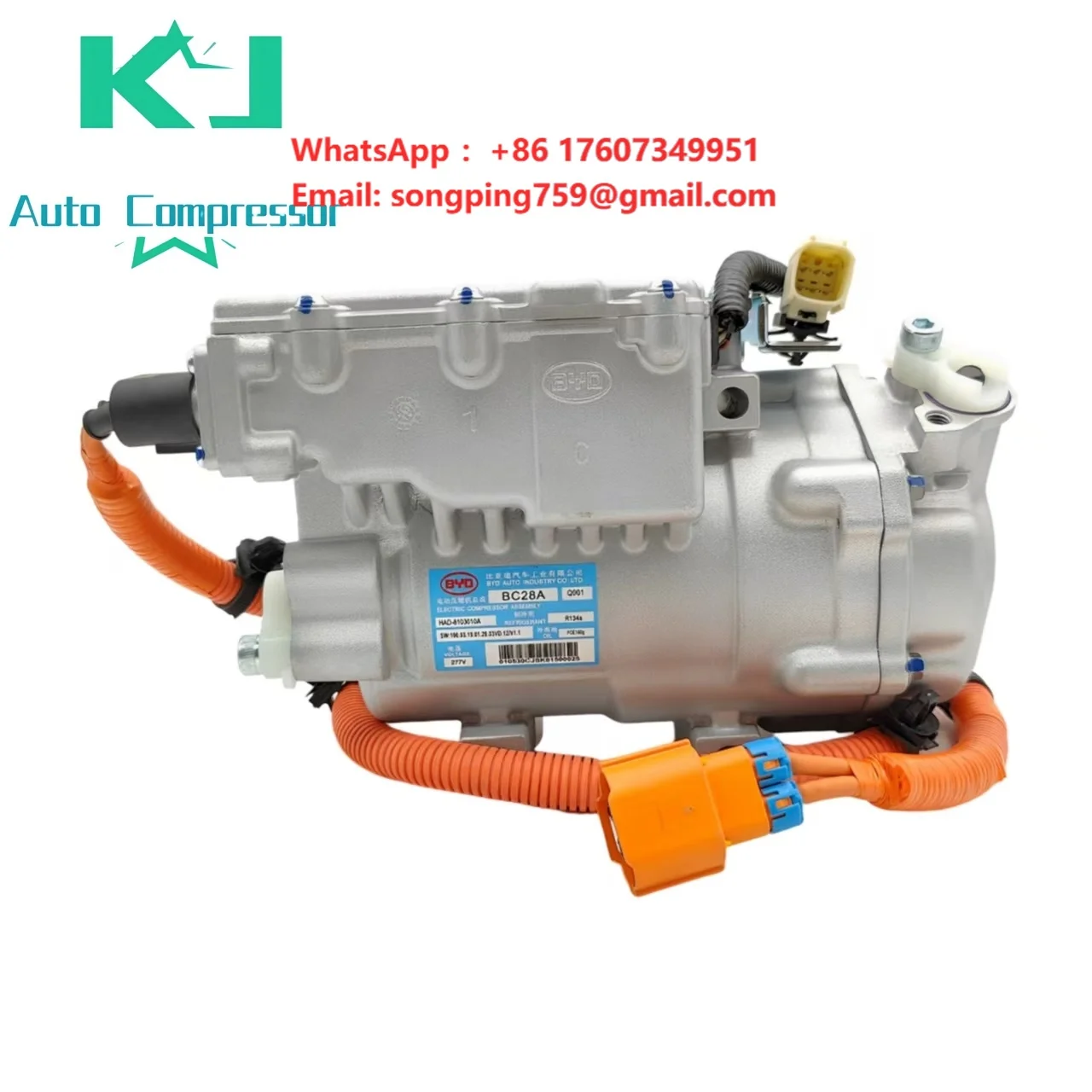 Electric Car Air Conditioner Compressor New HAD-8103010A Hybrid 12V AC Compressor for BYD Qin EV