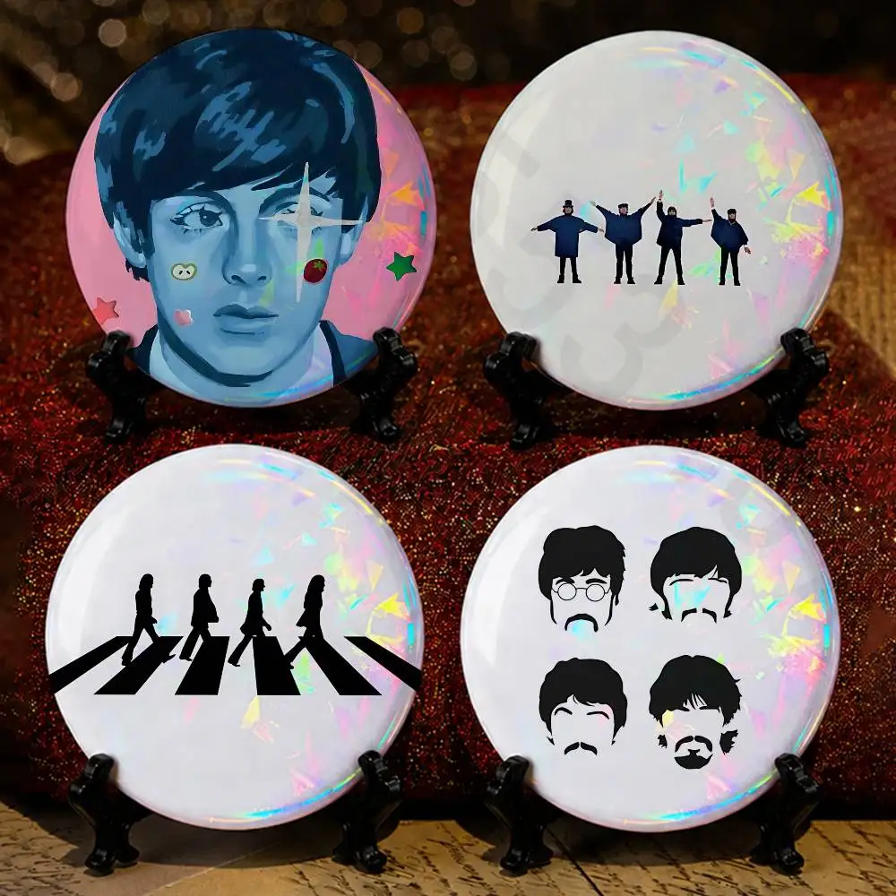 The B-Beatles Band  Tinplate Enamel Pins Creativity Printed Pictures Text Metal Lapel Badges Brooches