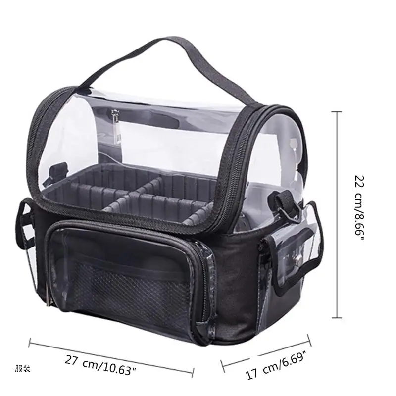 D0UD Versatile Makeup Storage Case Cosmetic Bag with Removable Dividers for Women