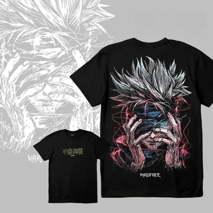 2026 Sommer Jujutsu Kaisen Anime-Charakter Logo Bedrucktes Lockeres Kurzarm-T-Shirt aus Reiner Baumwolle für Kinder Unisex Lässig Locker