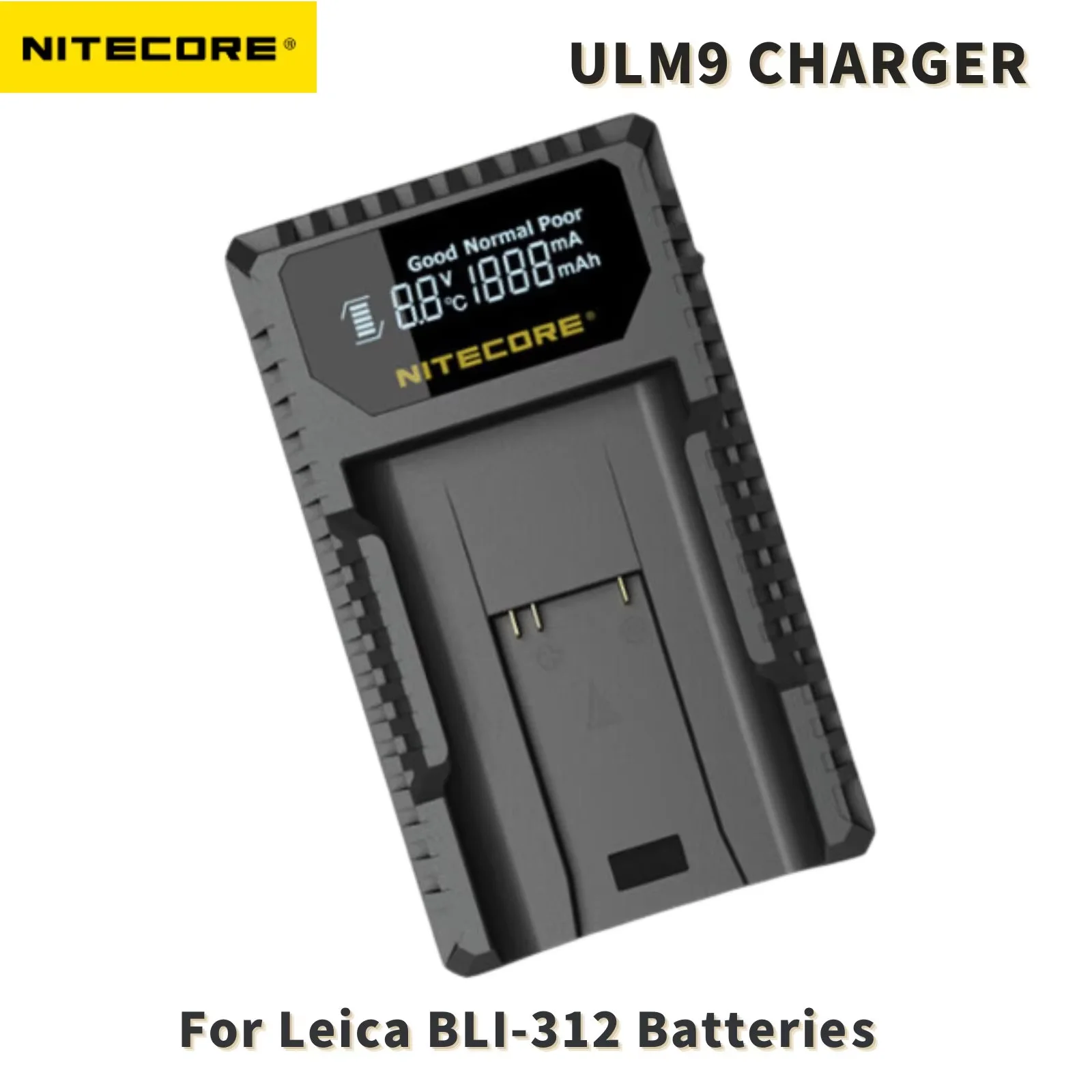 NITECORE ULM9 USB Travel Charger For Leica BLI-312 Batteries Leica Camera BM8 M8 M8.2 M9 M9-P M-E
