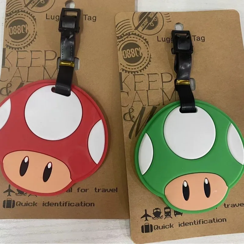 게임 마리오 귀여운 수하물 태그 액세서리 실리카겔 여행가방 ID 주소 홀더 수하물 태그 장식 장난감