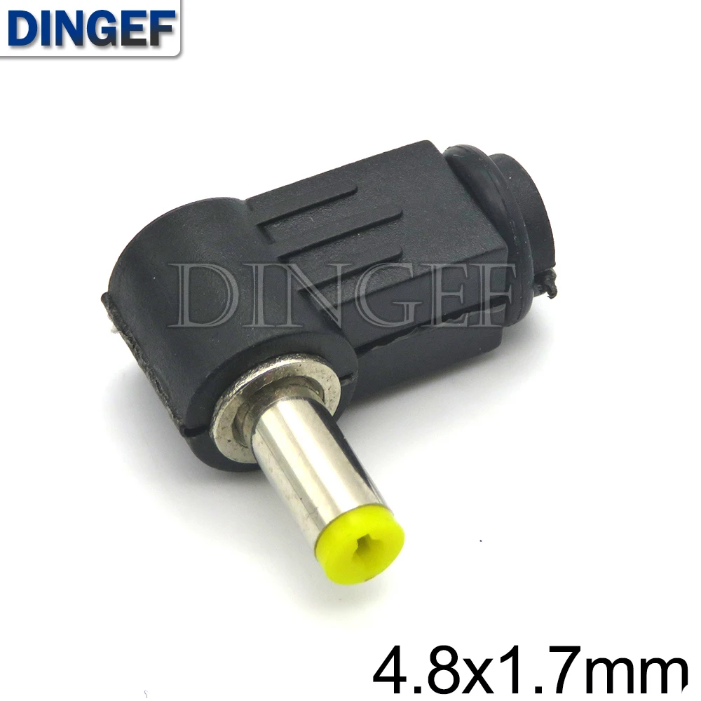 5PCS/lot 4.8x1.7mm DC Plug 90 degree elbow 4.8*1.7MM DC power plug wiring assembly welding wire type 4.8x1.7