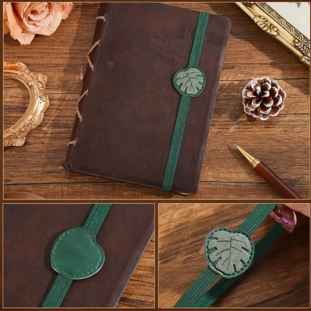 Vintage Elastic Bands Leather Bookmark Anti-lost Versatile PU Bookmark ELegant Hardcover Journals Book Mark Reader - view 3