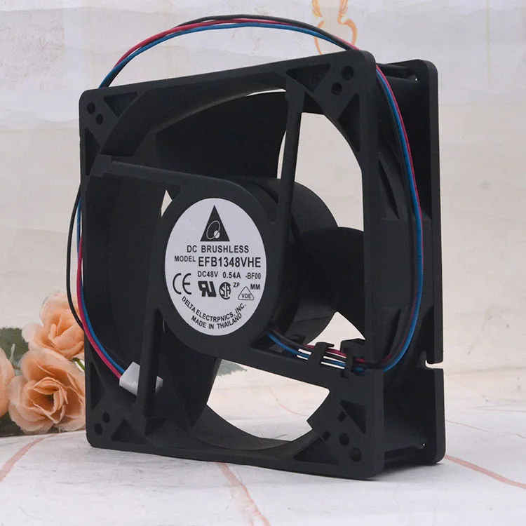 พัดลมระบายความร้อนตรวจจับความเร็วในการตรวจจับ12ซม. 48 V 0.54 A 12738 EFB1348VHE bfoo