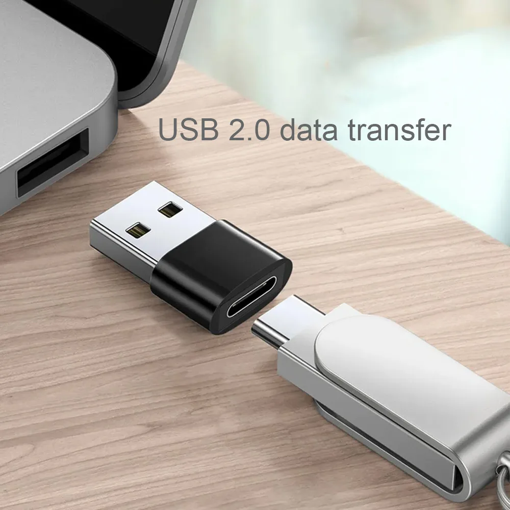 10Pcs USB 2.0 Male to Type‑C Female OTG Adapter, USB‑A to USB‑C Female Converter for Tablet, Stable High‑Speed Data Transfer