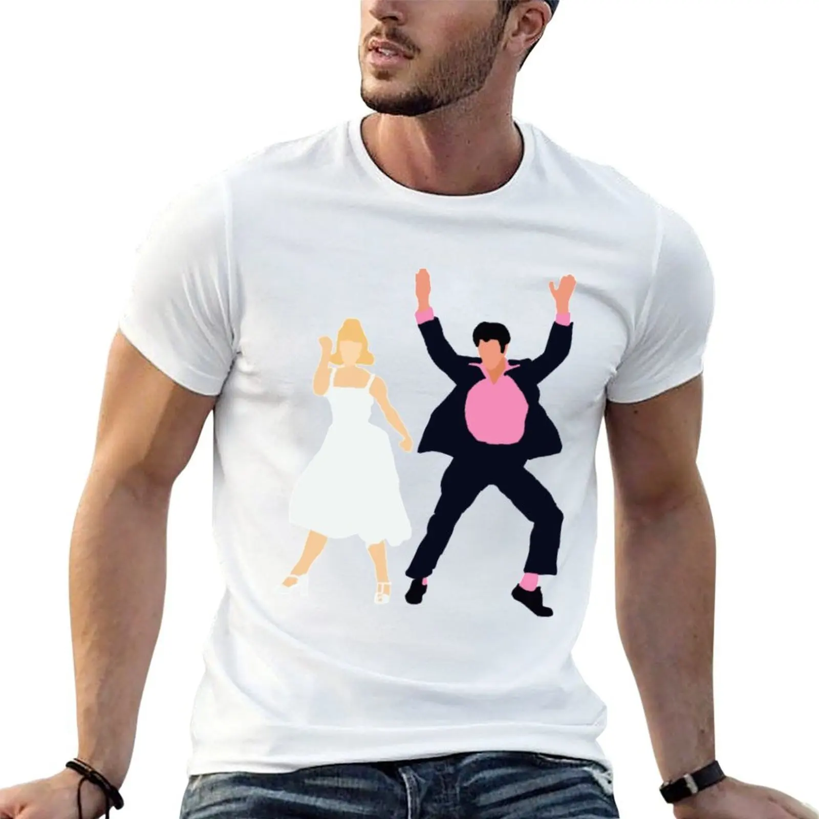 

Grease inspired Danny and Sandy School Dance T-Shirt t shirt man luxury t shirt man cotton T-Shirt