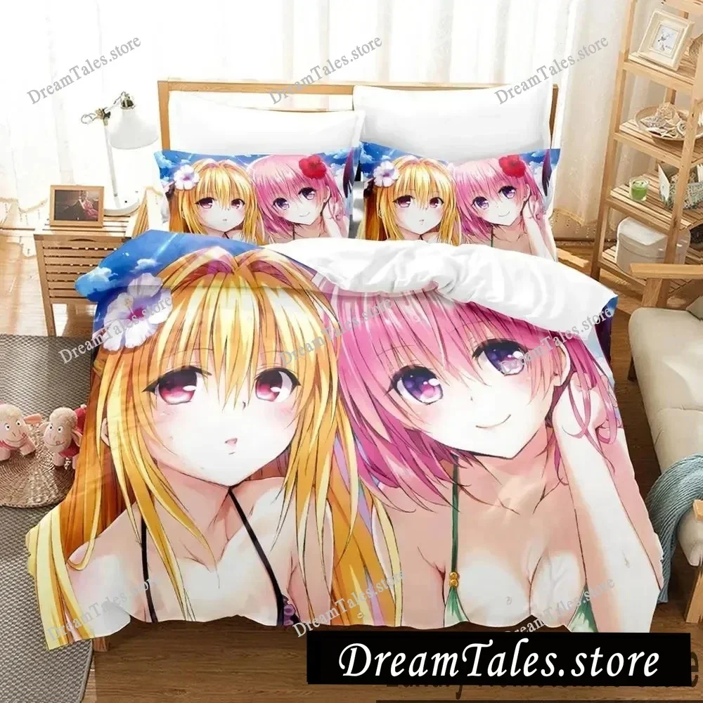 

Exquisite 3D Cartoon To Love Ru Darkness Wallpaper Print Bedding Set Duvet Cover Comforter Bed Youth Kids Girls Boys Gift
