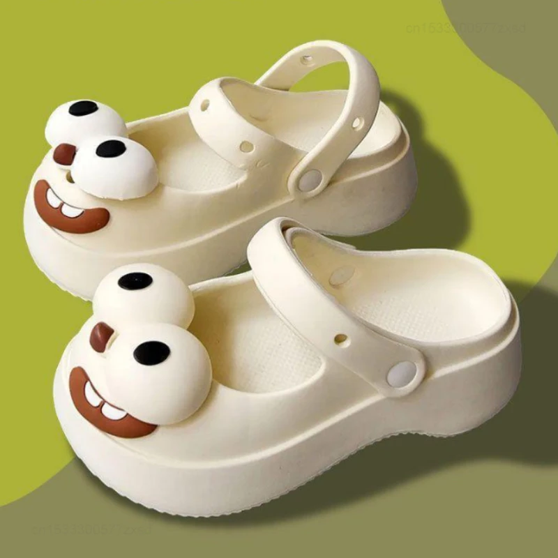 Сандалии Xiaomi Mijia женские с большими глазами, красивые модернизированные шлепанцы для дома и улицы, босоножки для ванной, удобные дышащие, с закрытым носком, весна-лето