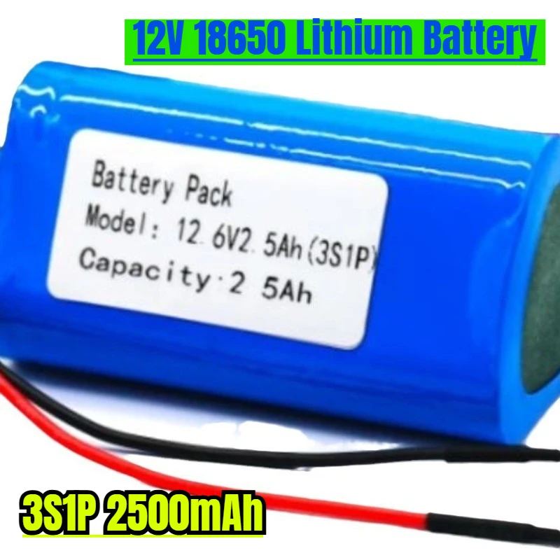 

12V 18650 Lithium Battery Pack 3S1P 2500mAh with Built-in Bluetooth Speaker Flashlight GPS Fascia Gun