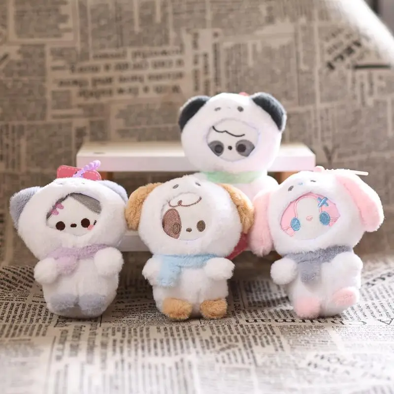 

Cartoon Snowman Soft Plush Keychain Bag Charm; Birthday Gift and Backpack Decor
