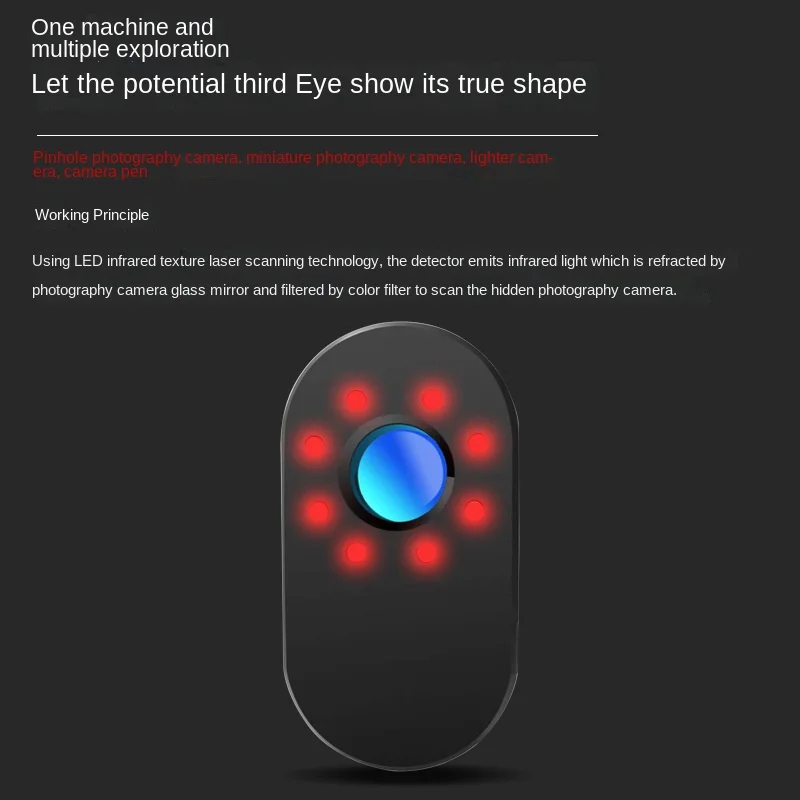 Detektor kamera tersembunyi Anti Candid, perangkat pelindung keamanan profesional, tidak terlihat, Detektor kamera tersembunyi S1 Bug Mini gadget mata-mata tersembunyi