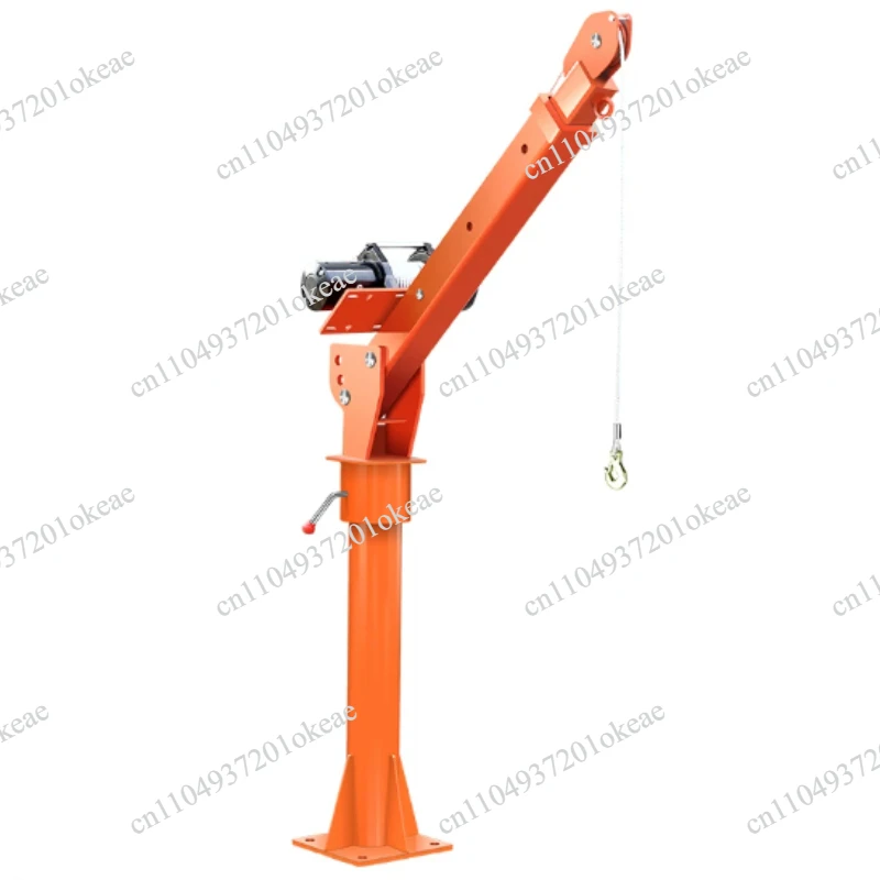 Small lift truck crane 12v24v small crane household electric hoist 1 ton cantilever crane