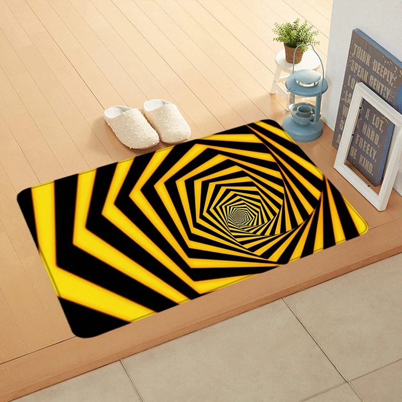 House Entrance Doormat 3D Vortex Geometric Optical Illusion Rug Hallway Carpet Foot Carpets Rugs Floor Mats Non-slip Home Decor