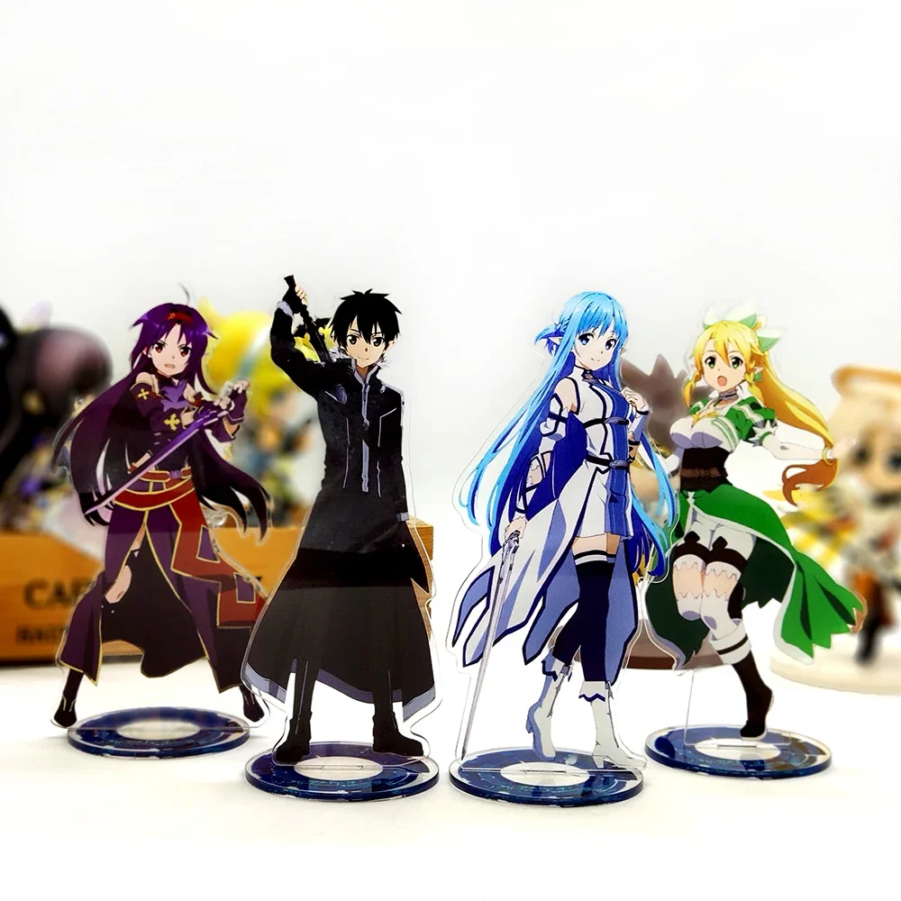 

Sword Art Online Kirito Asuna Leafa Yuuki acrylic stand figure model double-side plate holder cake topper anime