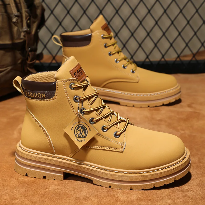 الرجال أحذية عالية الجودة 2025 الخريف الشتاء أحذية من الجلد موضة في الهواء الطلق حذاء من الجلد للرجال الدانتيل متابعة أحذية مريحة عدم الانزلاق #2