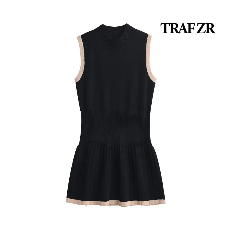 TRAF ZR Party Dress Sleeveless Knit Dress Beach Wear Women 2024 Elegant Gown Prom Gown Elegant and Beautiful Women\'s Dresses