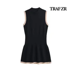 TRAF ZR Party Dress Sleeveless Knit Dress Beach Wear Women 2024 Elegant Gown Prom Gown Elegant and Beautiful Women's Dresses