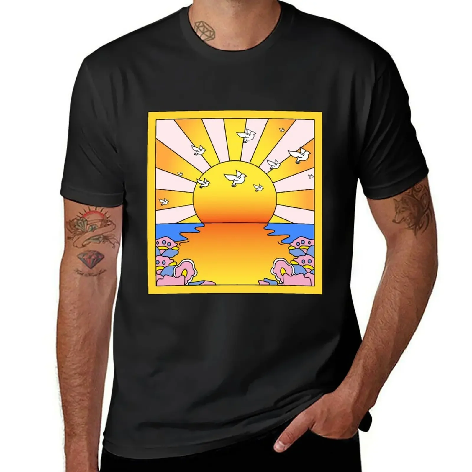 LSD Blotter California Orange Sunshine T-Shirt summer top cotton graphic tees men graphic t shirts