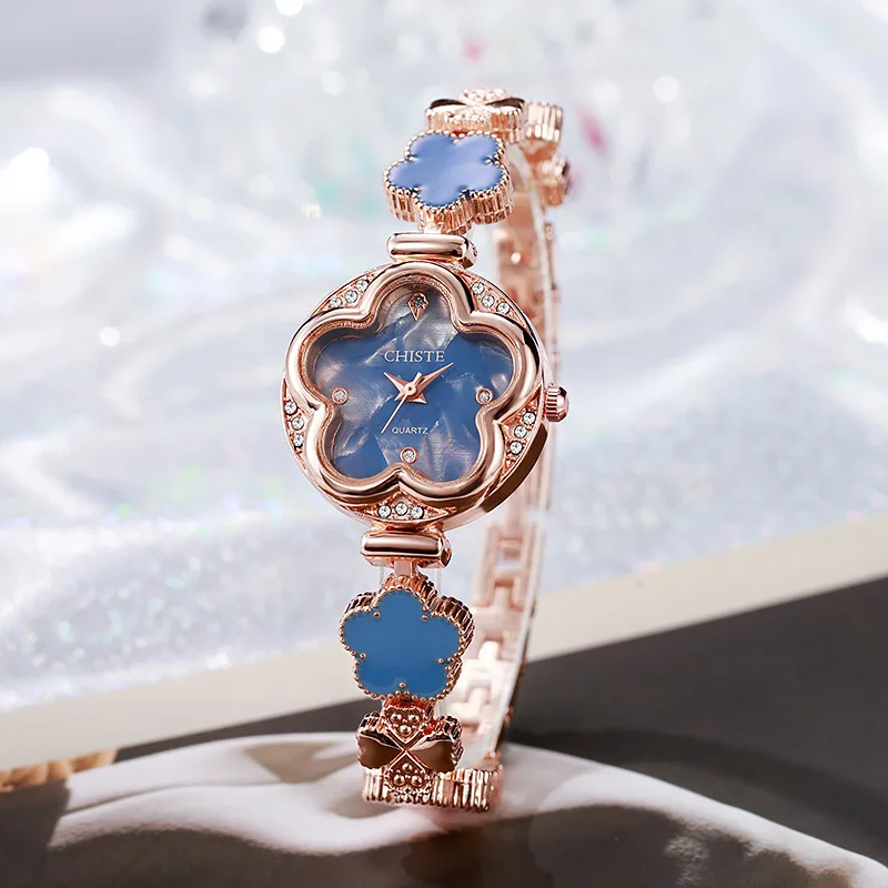 Flower shaped new women's watch, women's bracelet watch, niche fashion high-end watch, ins wind explosive quartz watch