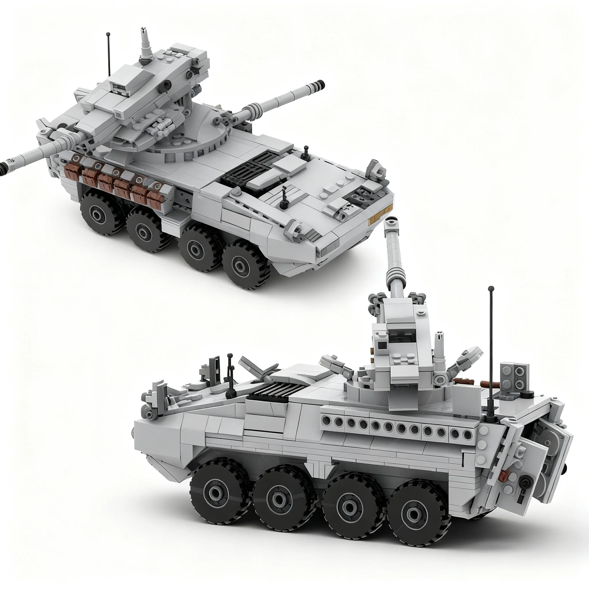 520pcs MOC Creator Creator Expert M1128 STRYKER MGS - 1 35 Scale V2 Conversion Tutorial Model Building Blocks Christmas Gift Toy