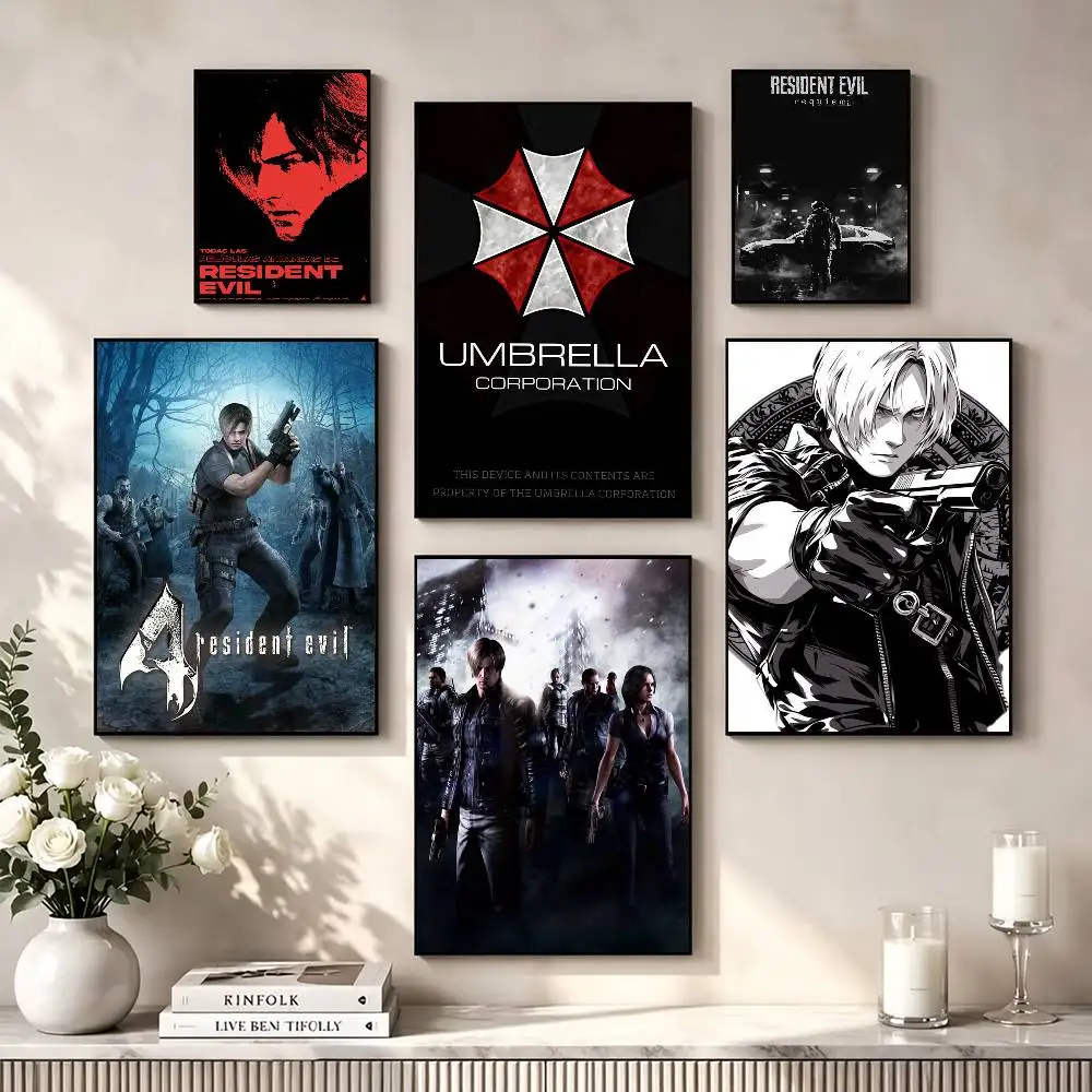 Game R-Resident E-Evil  Poster High Quality Dorm Living Room Aesthetic Wall Decoration Painting Stickers Gift