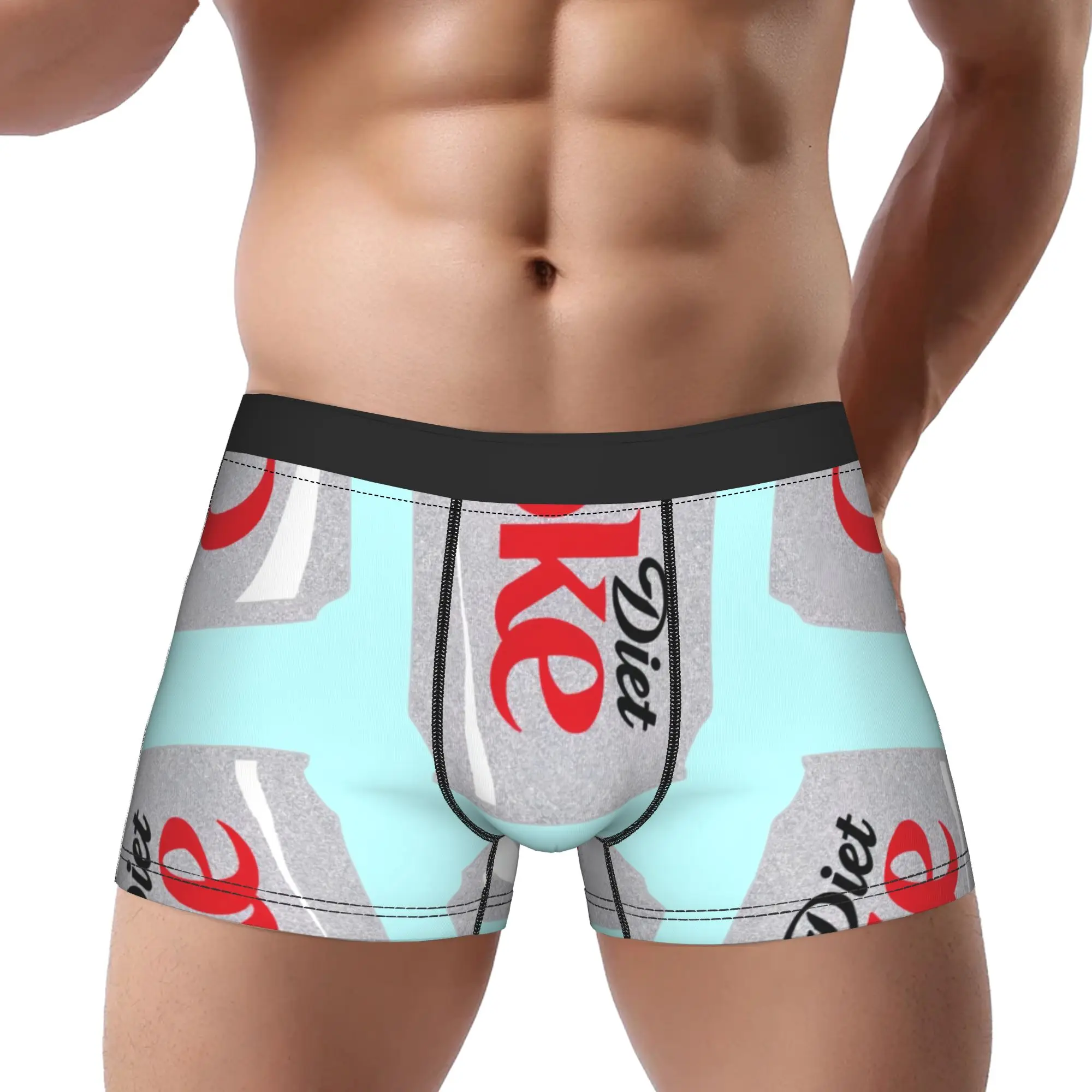 dDiet Coke Silver Glitter Can Pattern  dDiet Coke Underpants Homme Panties Man Underwear Ventilate Shorts Boxer Briefs