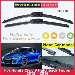 For Honda Civic 9 Hatchback Tourer 2012 2013 2014 2015 2016 Car Front Wiper Blades Brushes Cutter Accessories U J Hook 26