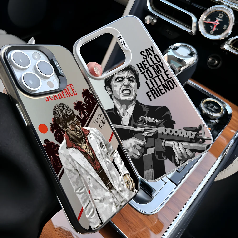 Scarface 1983 Film Al Pacino Film coque de téléphone pour iPhone 16 15 14 13 12 11 Pro Max X XR XS MAX dos mat Anti chute couverture mate