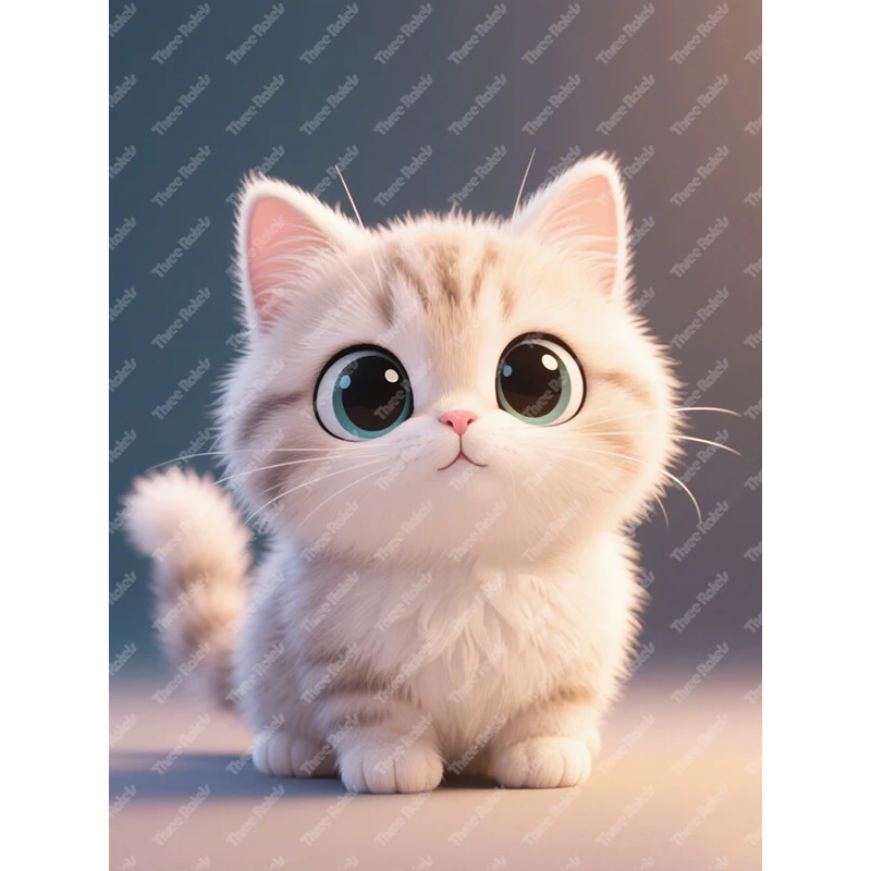 Three Ratels QHH224 Cute Cat Cartoon Wall Stickers for Children's Place Decoration