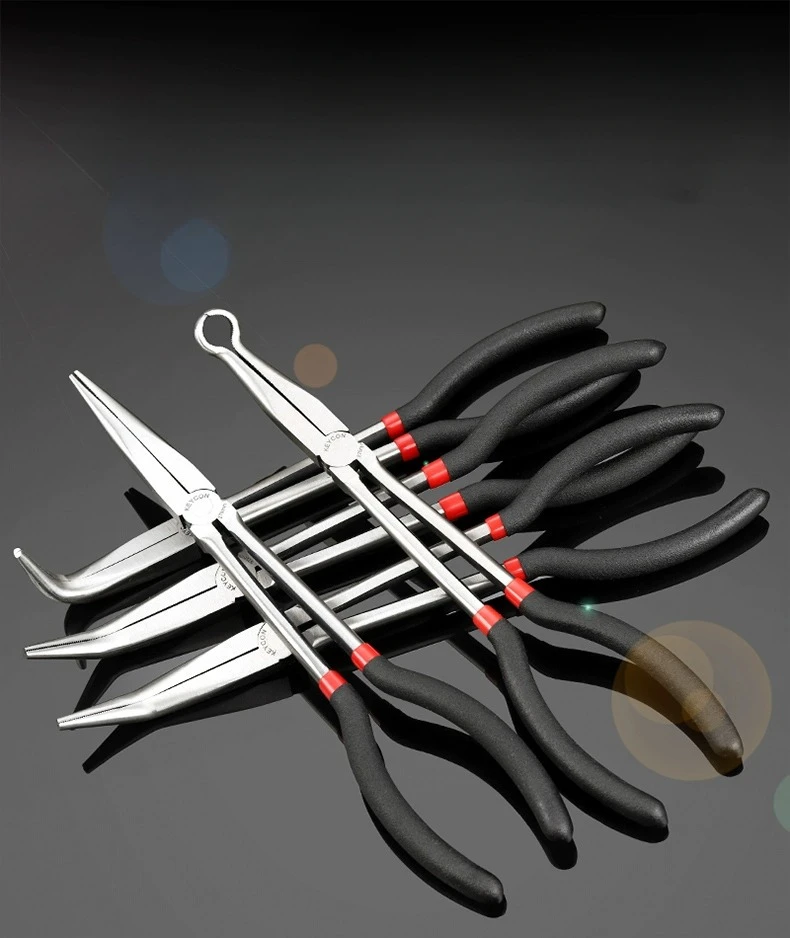 1PC 11-Inch Extended Handle O-Grip Pliers Steel round Nose with 280MM O-Type Jaws Wire Stripping Crimping Tool