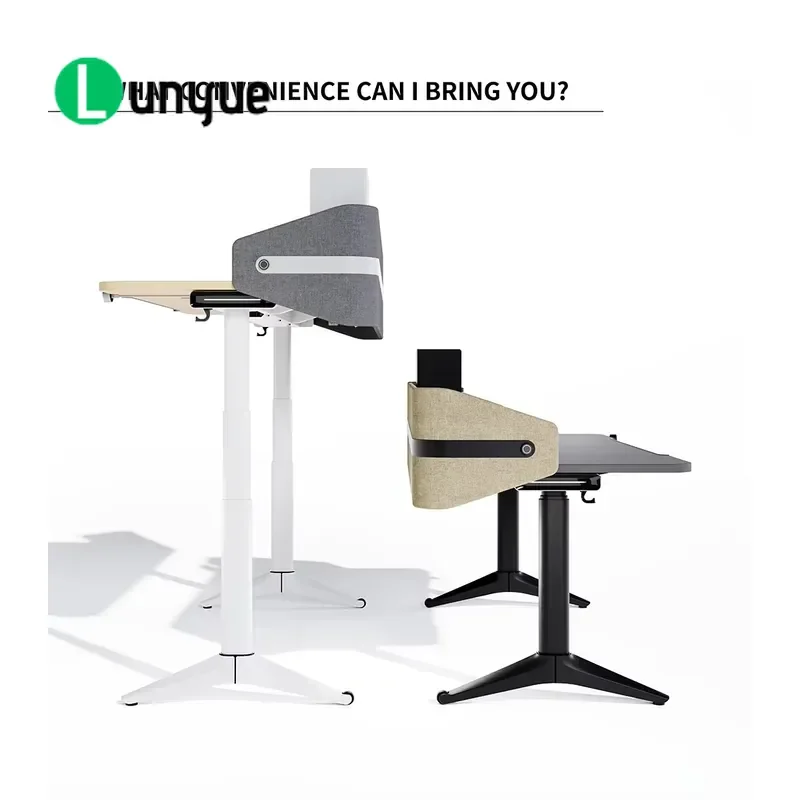 Ergonomic Modern Wood Height Adjustable Office Computer Desk with Keyboard Tray for Home Office Programmer Workstation