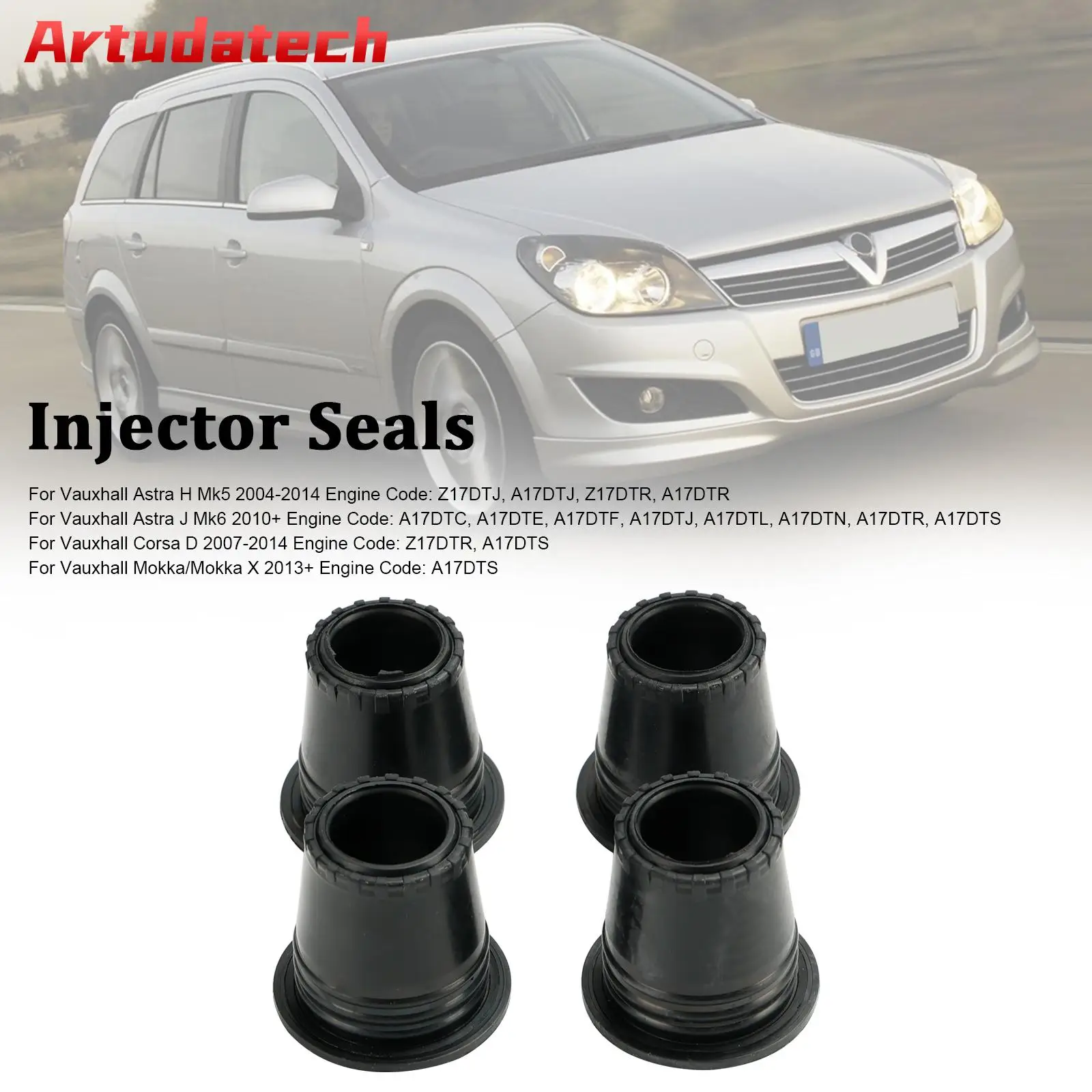 Artudatech 4pcs Fuel Diesel Injector Upper Seal Fit For Vauxhall Astra H/J Corsa D Mokka 1.7 Car Accessories