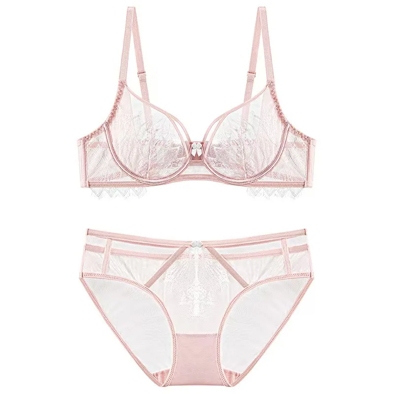 

Sexy Lace Cutout Ultra-Thin Push-Up Bra Set Breathable Perfect Lingerie for the Hot Girl Underwear