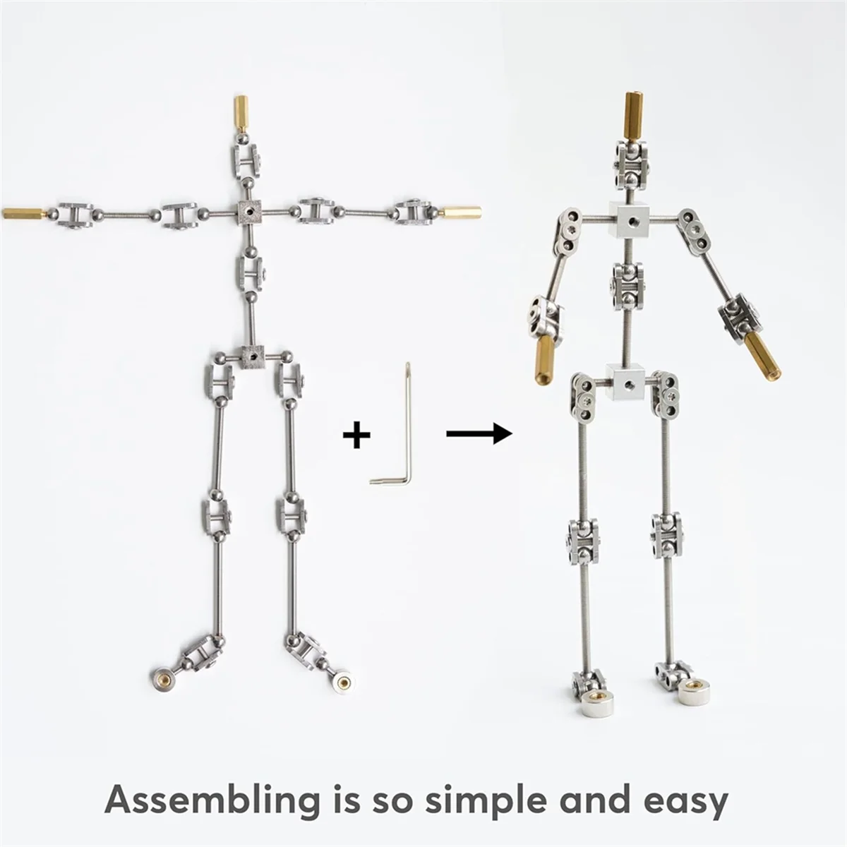 A06RP Armature Kit - DIY Metal Puppet Figure Skeleton, Easy to Assemble, Animated Character Design, for Stop Motion Animation