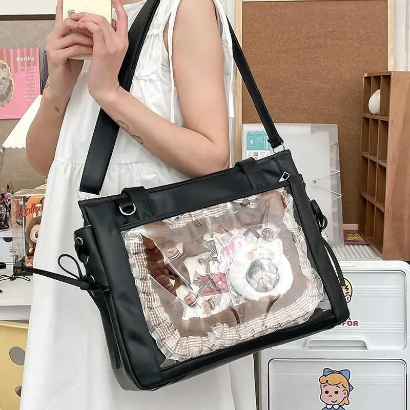 Ulzzang Y2K Ita حقيبة جديدة يابانية لطيفة Kawaii الفتيات التنقل اليومي فئة حمل الحقائب فتاة حلوة JK موحدة حقيبة كتف #3