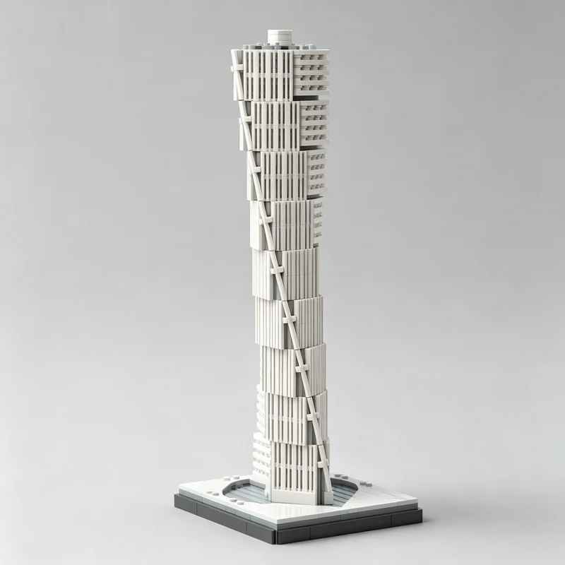 1312PCS MOC Twisted High Rise Skyscraper Architecture Model Building Blocks DIY Assembly Toy Adult Collector Collection Desktop