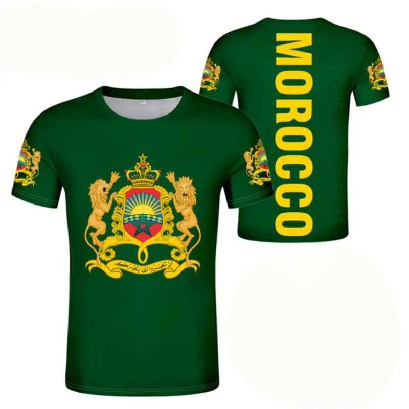 3D Morocco Flag  Men's Fashion Streetwear Comfort Quick-dry Fashion Hot Sale Breathable Family Kids Tees