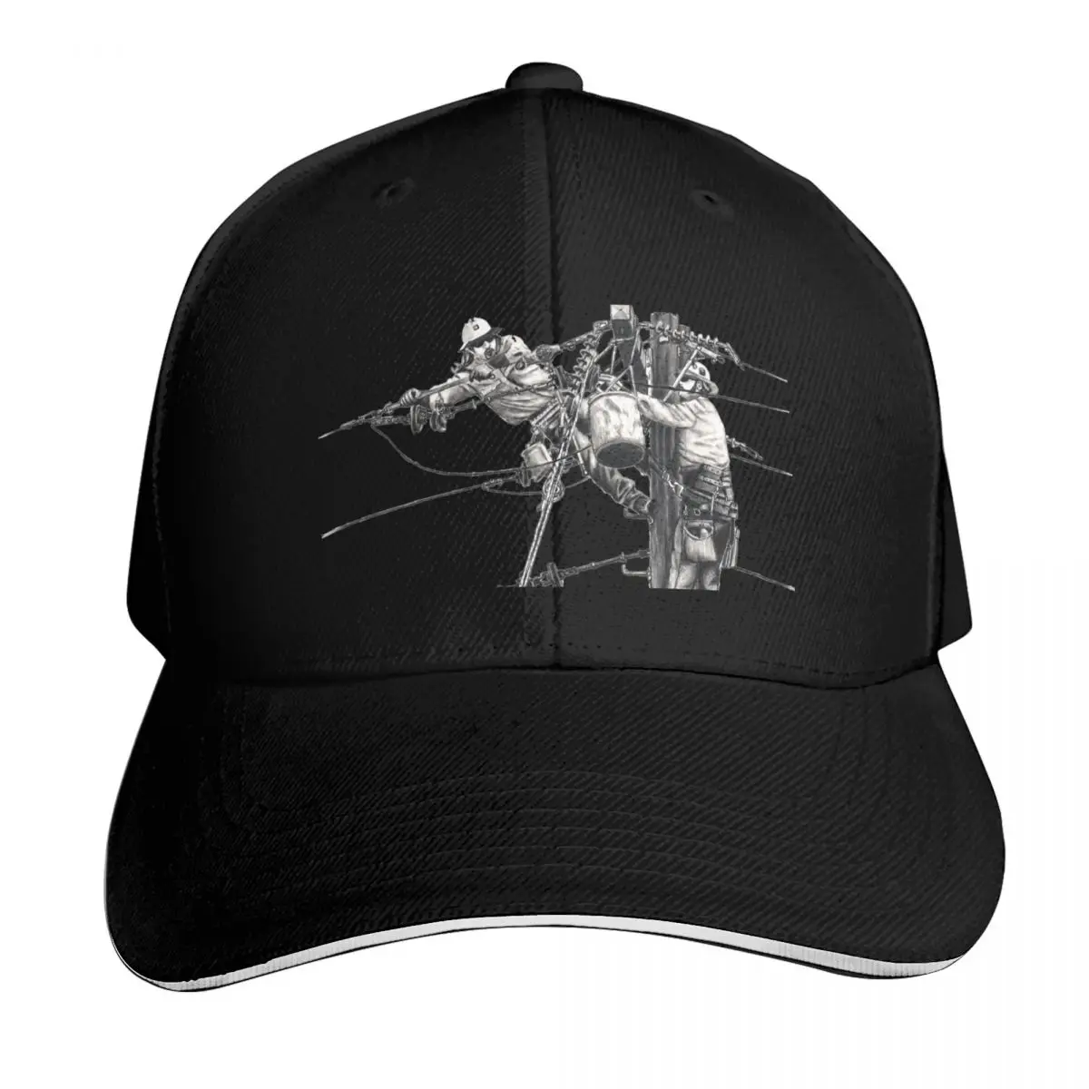 FiberGlass H-Frame Power Line Work Portrait by RP Thor Baseball Cap Men Women Casual Summer Sport Sun Cap