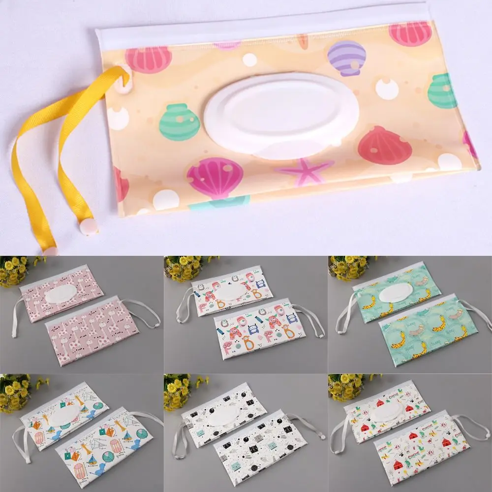 Cute Flip Cover Baby Product Carrying Case Stroller Accessories Tissue Box Wet Wipes Bag Cosmetic Pouch Wipes Holder Case