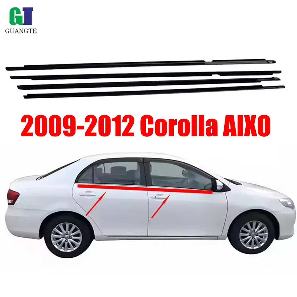 

4PCS Black Car rubber Weatherstrip Glass Window Molding Trim Seal Belt Compatible with 2009-2012 Corolla 75710-02210 AIXO