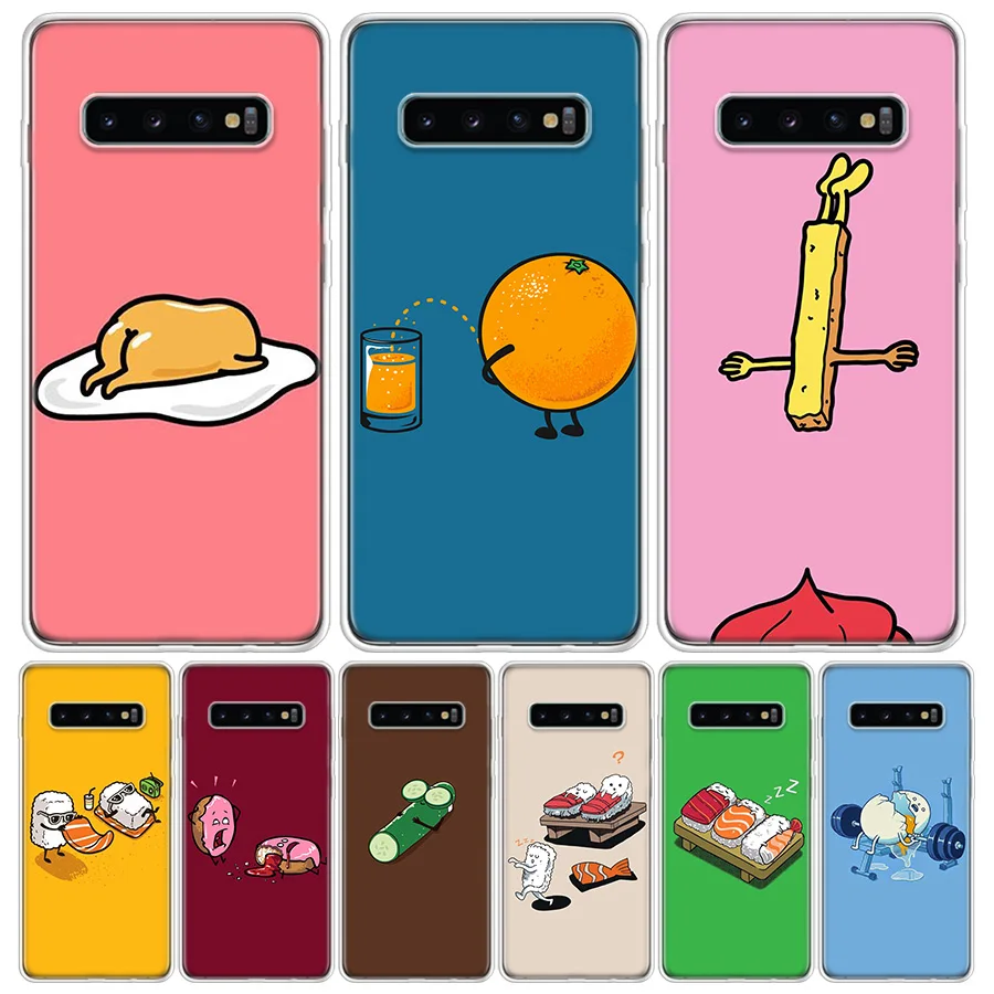 Funny Cartoon Food Egg Biscuits Silicon Call Phone Case For Samsung Galaxy S23 S24 S25 Ultra S21 Plus S20 FE S22 S10 + Edge Cove