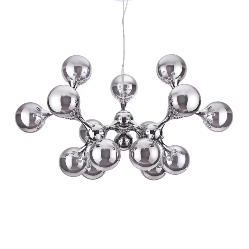 lampada molecular de vidro para jantar domestico e sala de estar lustre postmoderno cromado dourado design criativo luz de vidro design nordico 01