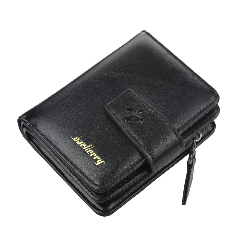 Baellerry Business Men Luxury Brand Wallets Zipper Card Holder Male Purse PU Leather Vintage Coin Holder Men Wallets