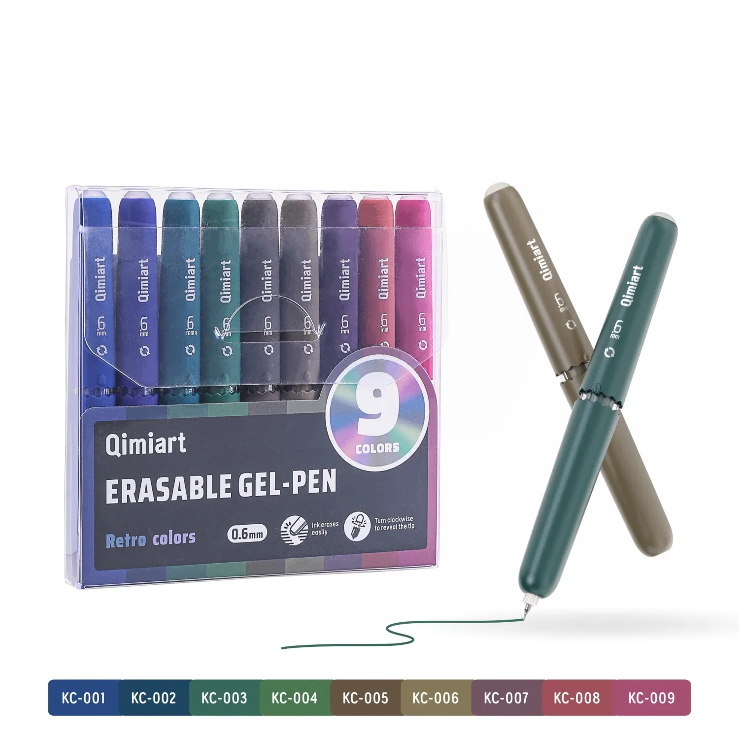 LANGUO 9 Farben löschbarer Gelstift 0,6 mm Multi-Serie, leicht zu löschen, zum Schreiben, für Schule, Bürobedarf, Schreibwaren, niedliches Bürozubehör – Detail 4