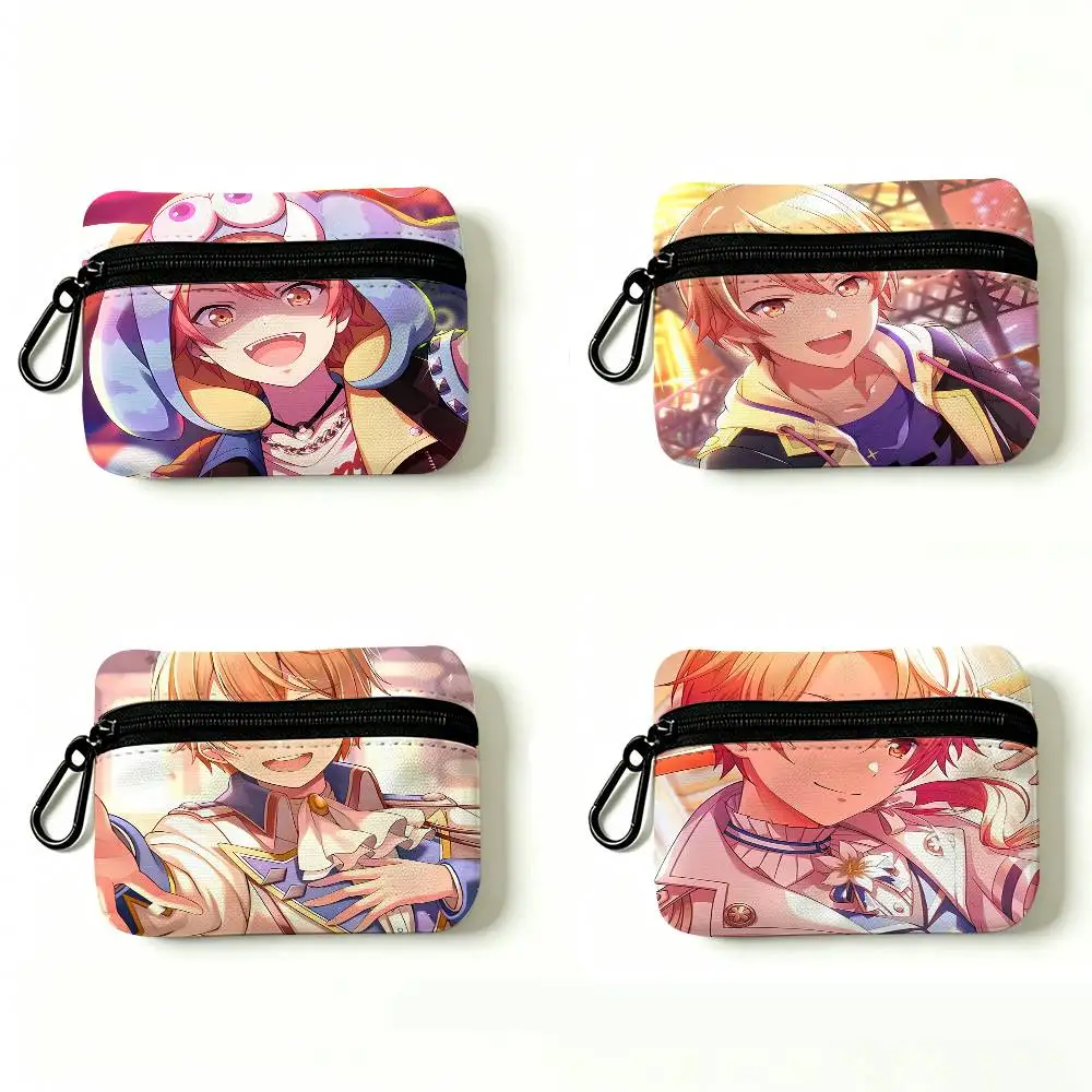 T-Tenma-Tsukasa-Sekai Portable Oxford Fabric Mini Wallet Carabiner Design Small Coin Bag For Cards Keys Earphones