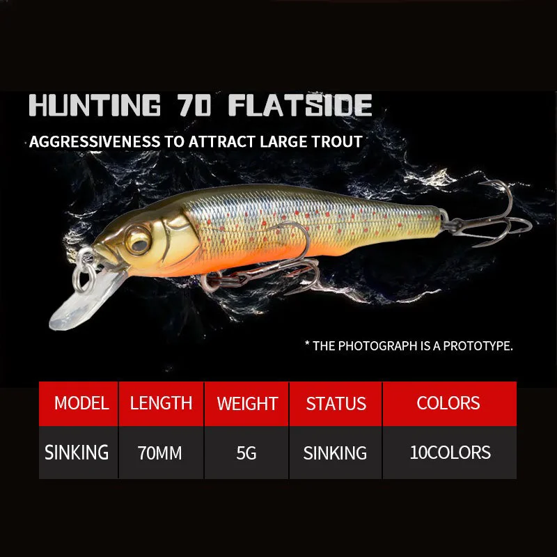 Sinking Minnow Fishing Lures 70mm 5g Japanese Artificial Hard bait Wobblers Swimbait for Trout Peche pike bass