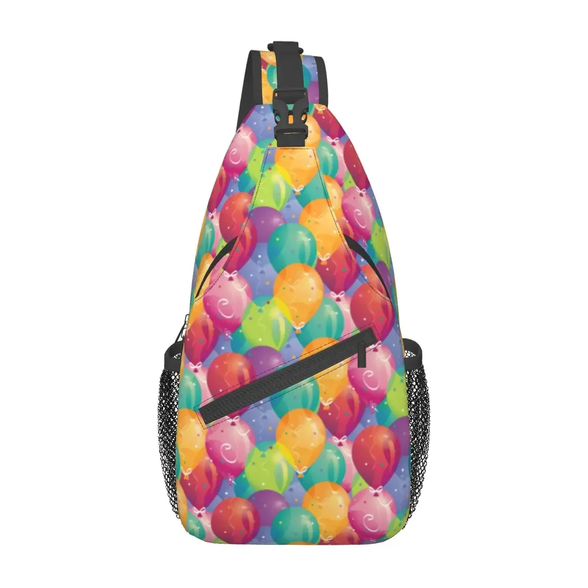 

Party Balloon Shoulder Bags Colorful Balloons Print Funny Chest Bag Men Trip Workout Sling Bag University Print Small Bags